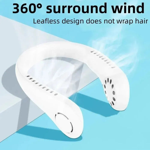 ❄️ Mini Halsventilator ohne Rotorblätter – Wiederaufladbarer USB Ventilator mit 3 Geschwindigkeiten 🌬️🔋