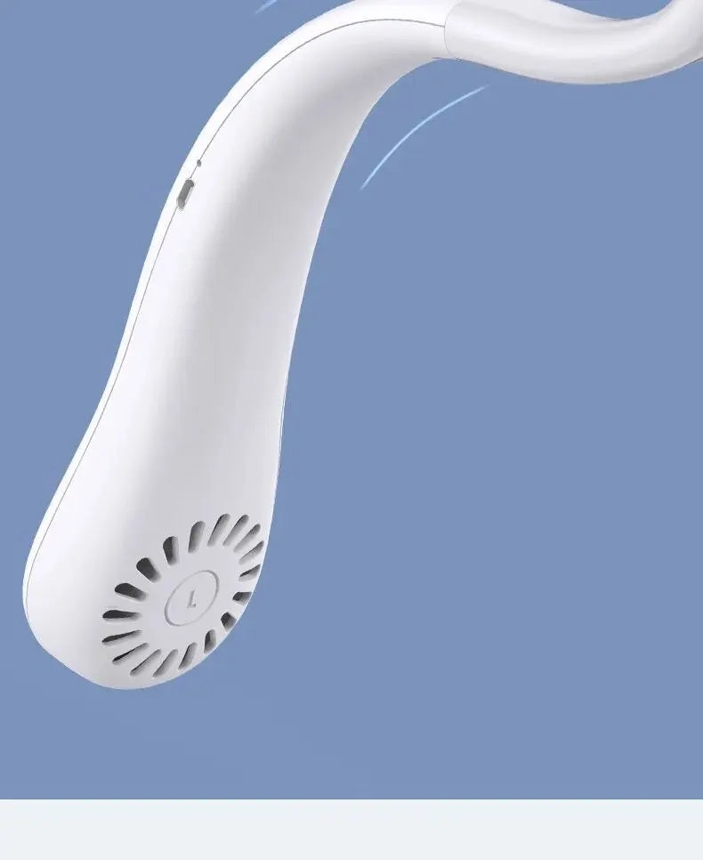 ❄️ Mini Halsventilator ohne Rotorblätter – Wiederaufladbarer USB Ventilator mit 3 Geschwindigkeiten 🌬️🔋