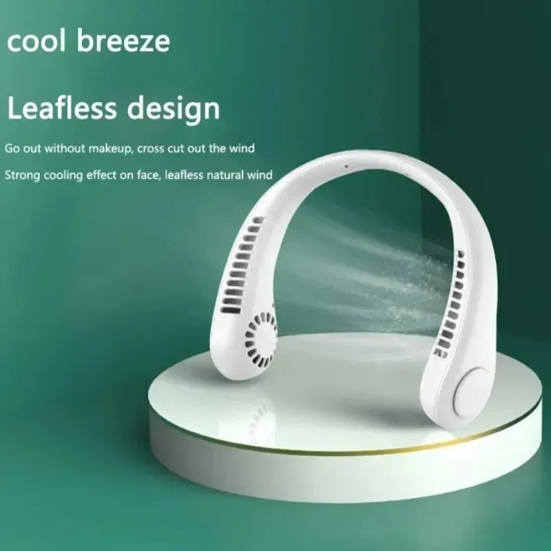 ❄️ Mini Halsventilator ohne Rotorblätter – Wiederaufladbarer USB Ventilator mit 3 Geschwindigkeiten 🌬️🔋