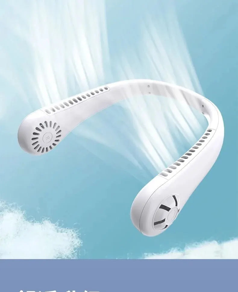 ❄️ Mini Halsventilator ohne Rotorblätter – Wiederaufladbarer USB Ventilator mit 3 Geschwindigkeiten 🌬️🔋