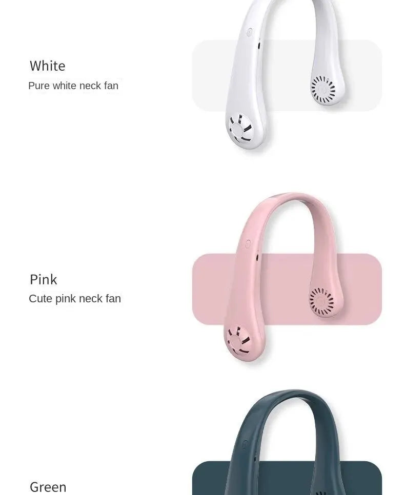 ❄️ Mini Halsventilator ohne Rotorblätter – Wiederaufladbarer USB Ventilator mit 3 Geschwindigkeiten 🌬️🔋